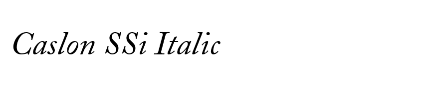 Caslon SSi Italic