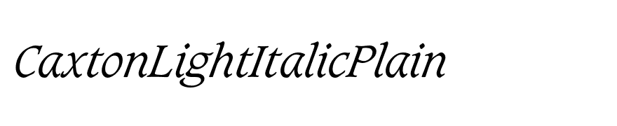 CaxtonLightItalicPlain