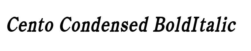 Cento Condensed BoldItalic