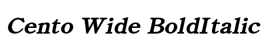 Cento Wide BoldItalic