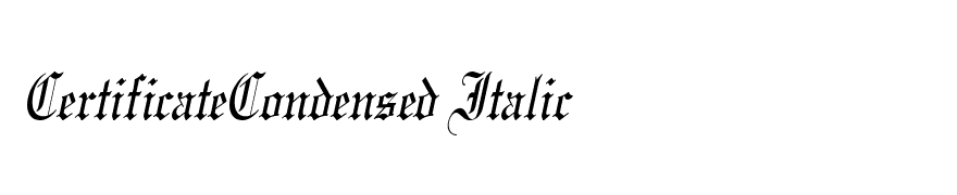 CertificateCondensed Italic