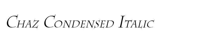 Chaz Condensed Italic