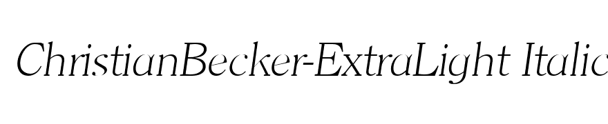 ChristianBecker-ExtraLight Italic