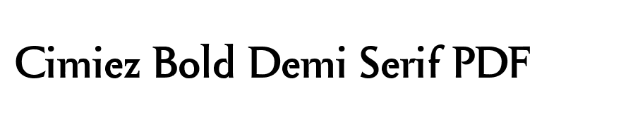 Cimiez Bold Demi Serif PDF