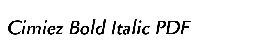 Cimiez Bold Italic PDF