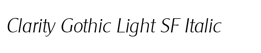 Clarity Gothic Light SF Italic