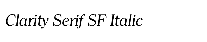 Clarity Serif SF Italic