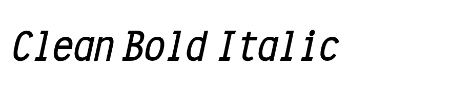 Clean Bold Italic