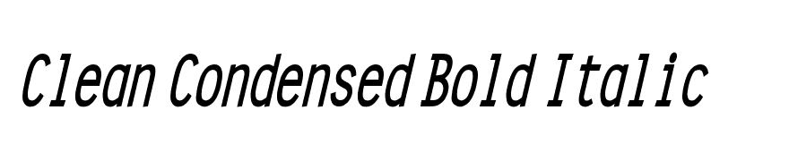 Clean Condensed Bold Italic