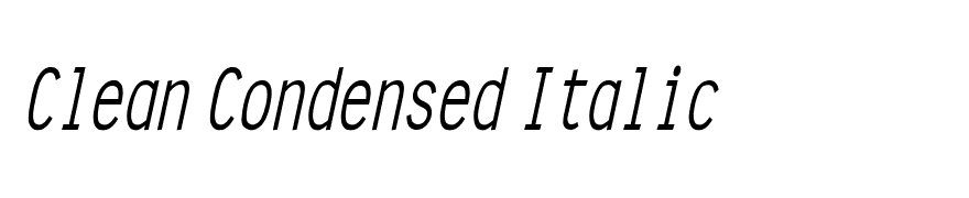 Clean Condensed Italic