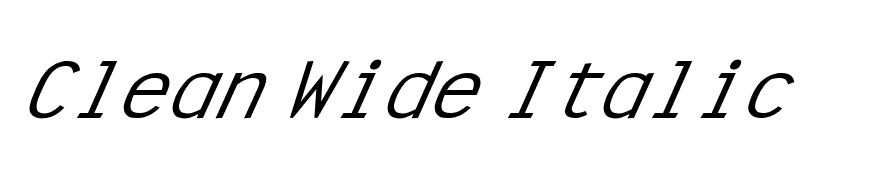 Clean Wide Italic