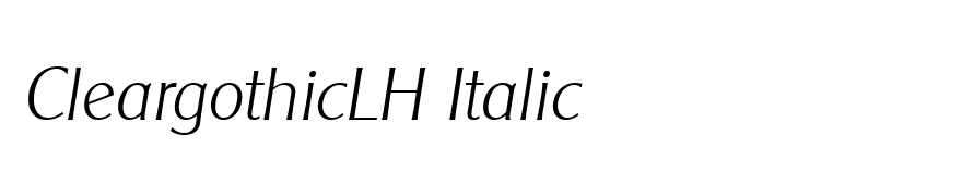 CleargothicLH Italic