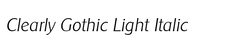 Clearly Gothic Light Italic
