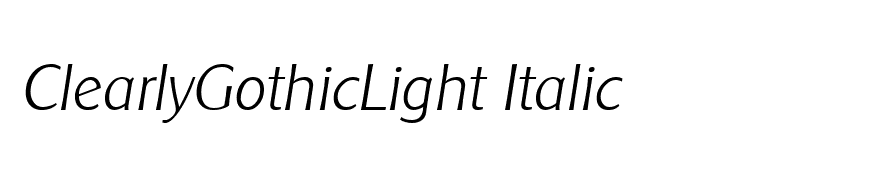 ClearlyGothicLight Italic