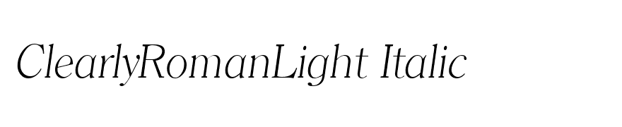 ClearlyRomanLight Italic