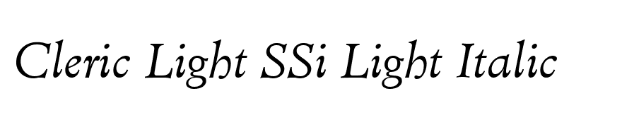 Cleric Light SSi Light Italic