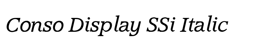 Conso Display SSi Italic