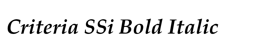 Criteria SSi Bold Italic