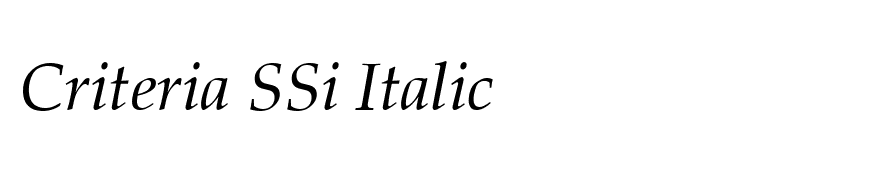 Criteria SSi Italic