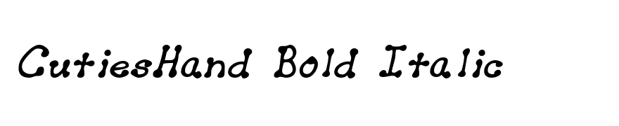 CutiesHand Bold Italic