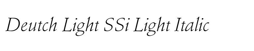 Deutch Light SSi Light Italic