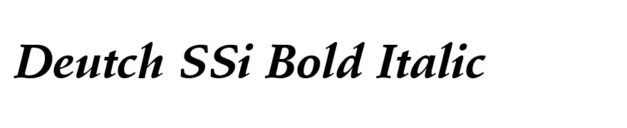 Deutch SSi Bold Italic