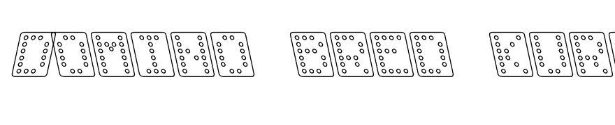 Domino bred kursiv omrids