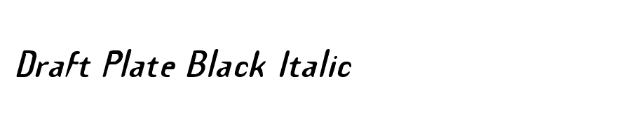 Draft Plate Black Italic