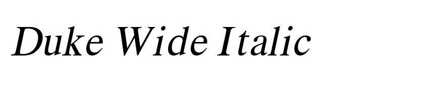 Duke Wide Italic