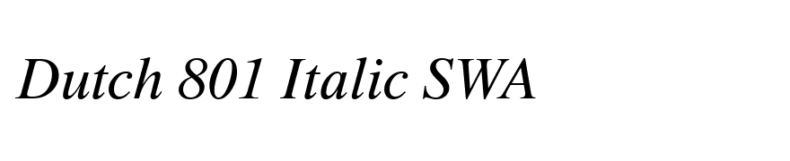 Dutch 801 Italic SWA