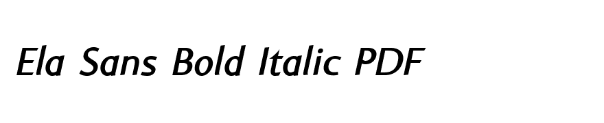 Ela Sans Bold Italic PDF