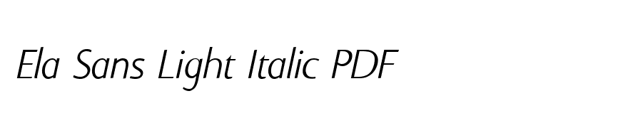 Ela Sans Light Italic PDF