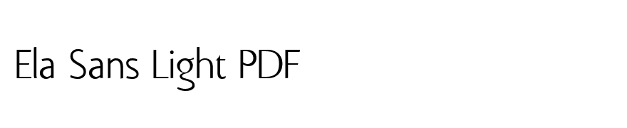 Ela Sans Light PDF