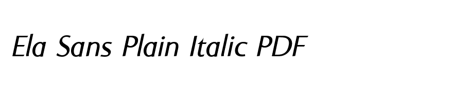 Ela Sans Plain Italic PDF