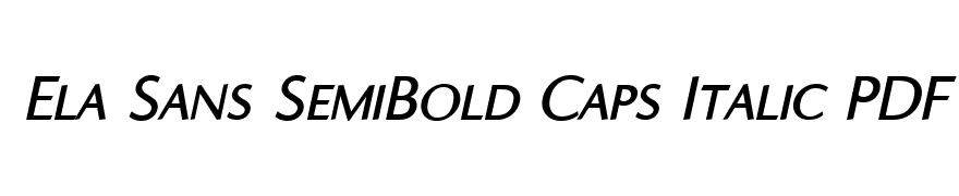 Ela Sans SemiBold Caps Italic PDF