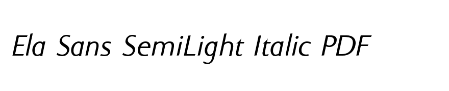 Ela Sans SemiLight Italic PDF