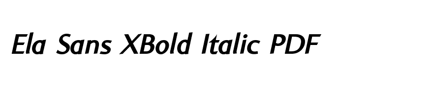 Ela Sans XBold Italic PDF