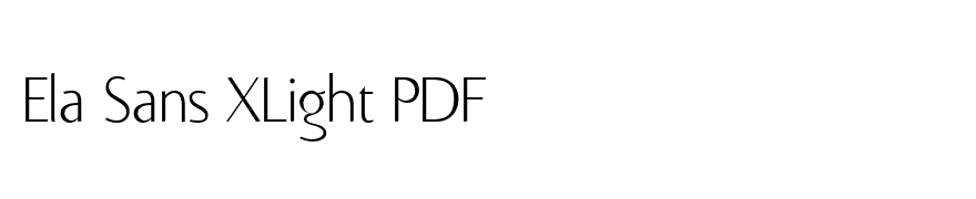 Ela Sans XLight PDF