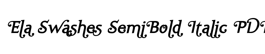 Ela Swashes SemiBold Italic PDF