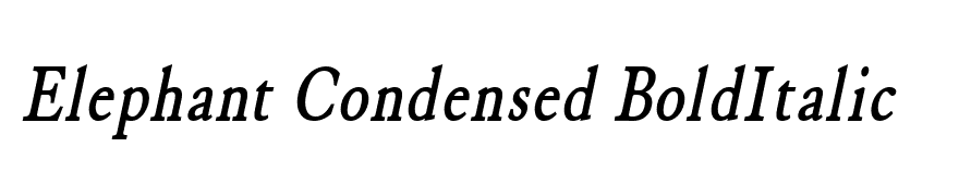 Elephant Condensed BoldItalic