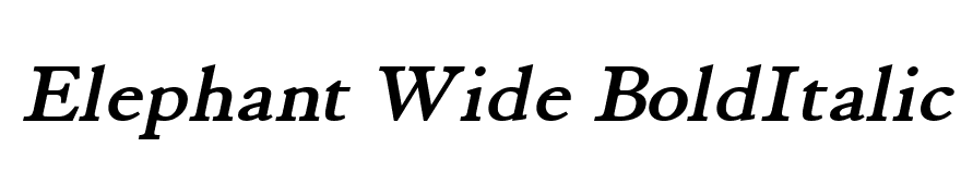 Elephant Wide BoldItalic