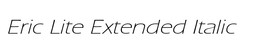 Eric Lite Extended Italic