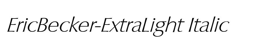 EricBecker-ExtraLight Italic