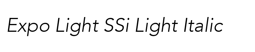 Expo Light SSi Light Italic