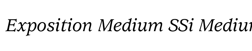 Exposition Medium SSi Medium Italic