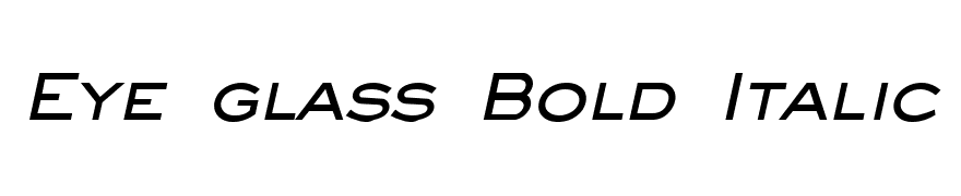 Eye glass Bold Italic