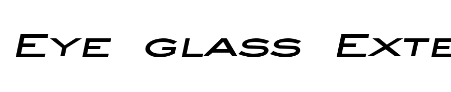 Eye glass Extended Bold Italic