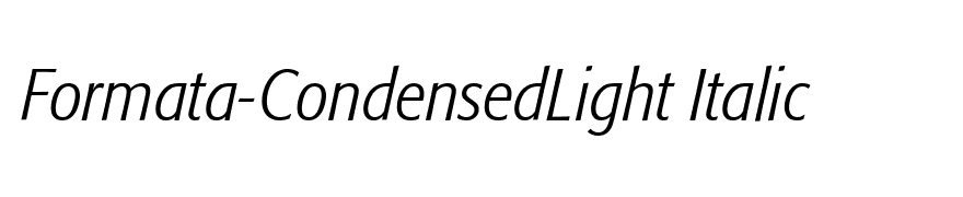Formata-CondensedLight Italic