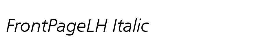 FrontPageLH Italic