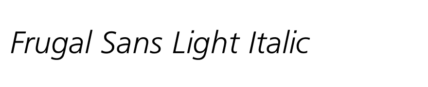 Frugal Sans Light Italic